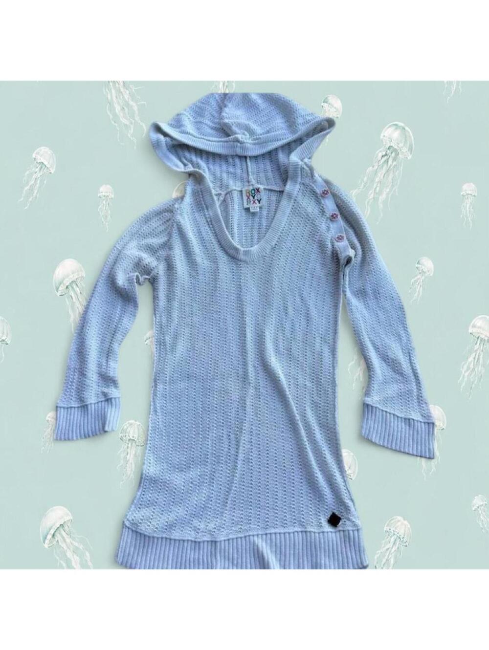 Roxy cream knitted hoodie with 3/4 sleeves